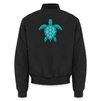 Schildkröte Muster - Unisex Bomberjacke - Schwarz - Hinten - AI Model Male 185 light (185cm)