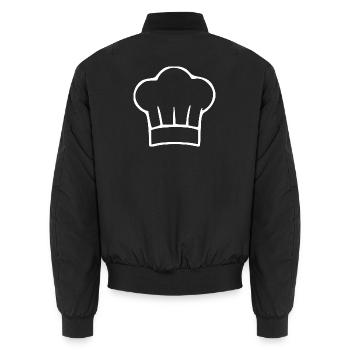 Kochmütze kochen Geschenk Koch - Unisex Bomberjacke - Schwarz - Hinten - AI Model Male 185 light (185cm)