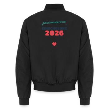 Einschulung 2026 Familie - Schulkind Geschenk Schu - Unisex Bomberjacke - Schwarz - Hinten - AI Model Male 185 light (185cm)