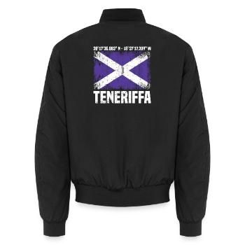 Teneriffa Koordinaten - Unisex Bomberjacke - Schwarz - Hinten - AI Model Male 185 light (185cm)
