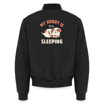 Mein Hobby ist das Schlafen - Unisex Bomberjacke - Schwarz - Hinten - AI Model Male 185 light (185cm)