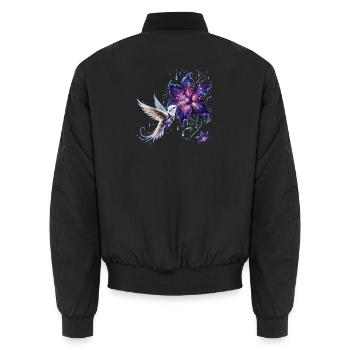 Verzauberter Steampunk-Kolibri - Unisex Bomberjacke - Schwarz - Hinten - AI Model Male 185 light (185cm)