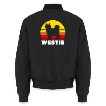 West Highland Terrier - Unisex Bomberjacke - Schwarz - Hinten - AI Model Male 185 light (185cm)