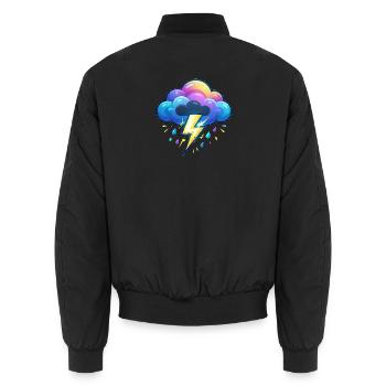 Blitz - Unisex Bomberjacke - Schwarz - Hinten - AI Model Male 185 light (185cm)