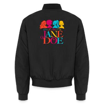 Ich bin Jane Doe - Unisex Bomberjacke - Schwarz - Hinten - AI Model Male 185 light (185cm)
