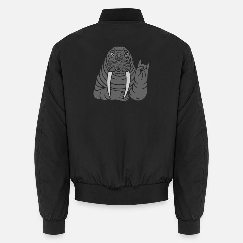 Walross - Unisex Bomberjacke - Schwarz