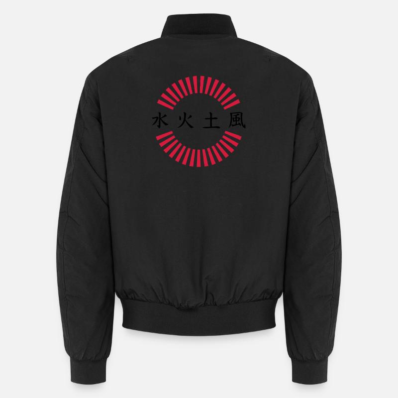 Japan characters fire earth water wind - Unisex Bomber Jacket - black