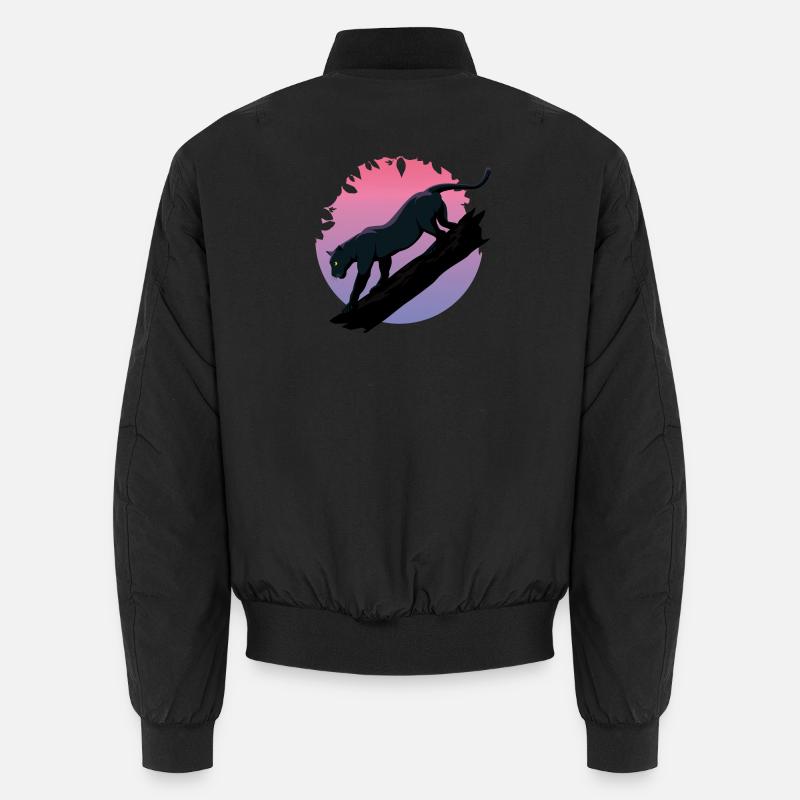 Schwarzer Tier-Panther aus dem Dschungel - Unisex Bomberjacke - Schwarz