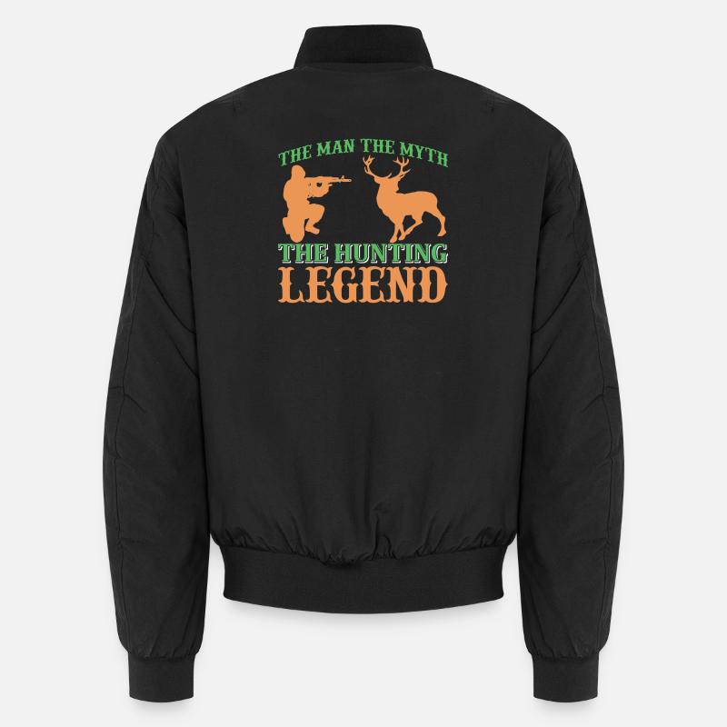 Myth hunter motif on clothing - Unisex Bomber Jacket - black