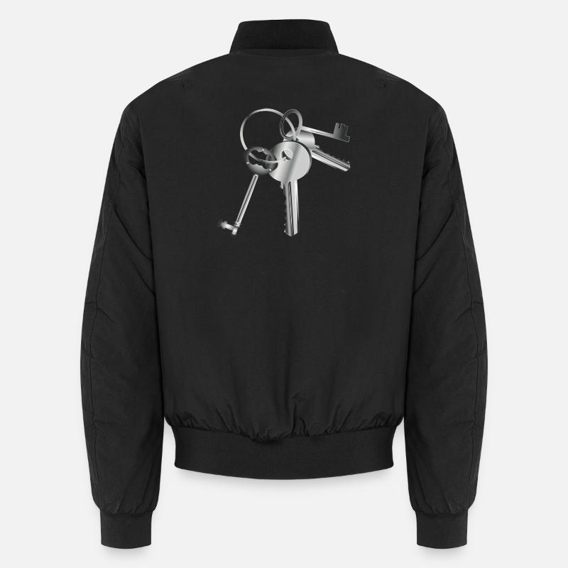 silver-colored keys on a keychain Unisex Bomber Jacket