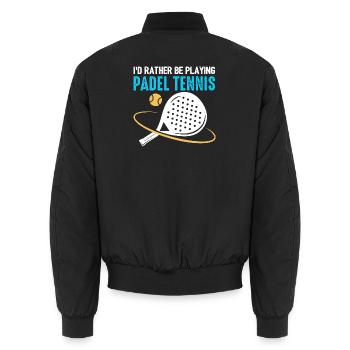 Padel Ich spiele lieber Padel-Tennis - Unisex Bomberjacke - Schwarz - Hinten - AI Model Male 185 light (185cm)