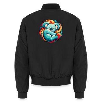 Koala sleeps - Unisex Bomber Jacket - black - Back - AI Model Male 185 light (185cm)