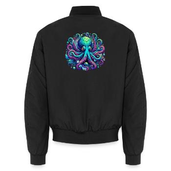 Pieuvre - Bomber unisexe - noir - Dos - AI Model Male 185 light (185cm)