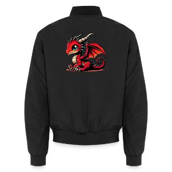 Drache - Unisex Bomberjacke - Schwarz - Hinten - AI Model Male 185 light (185cm)