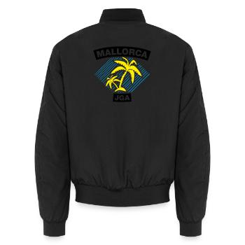Mallorca – JGA unter Palmen - Unisex Bomberjacke - Schwarz - Hinten - AI Model Male 185 light (185cm)