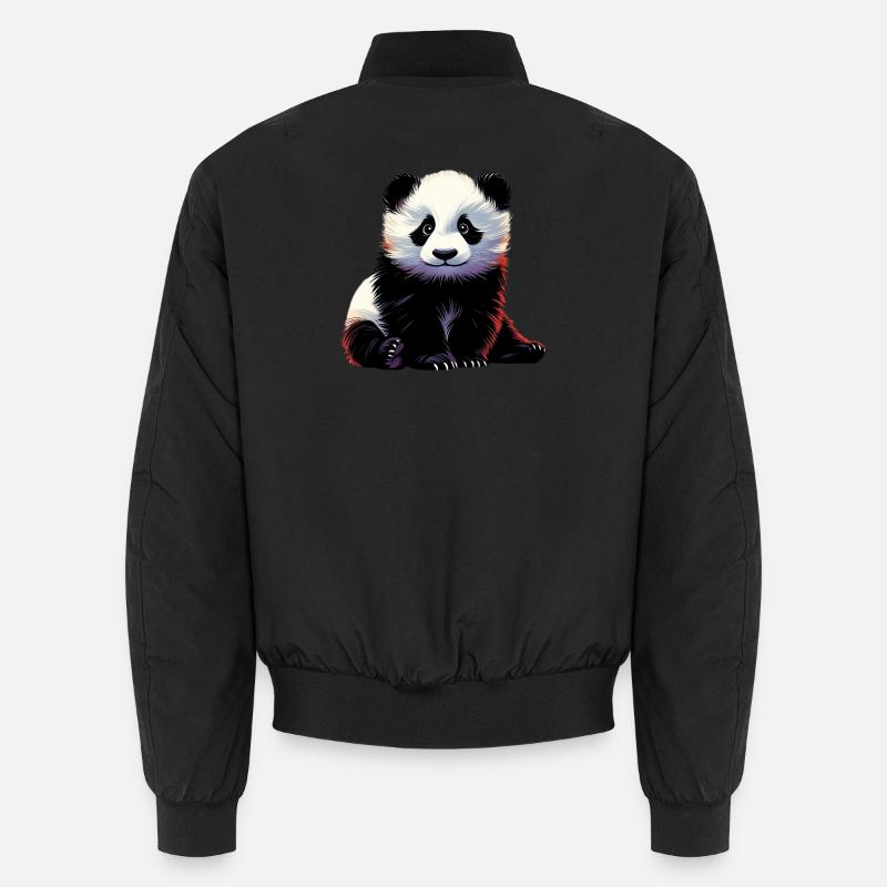 Panda - Unisex Bomberjacke - Schwarz