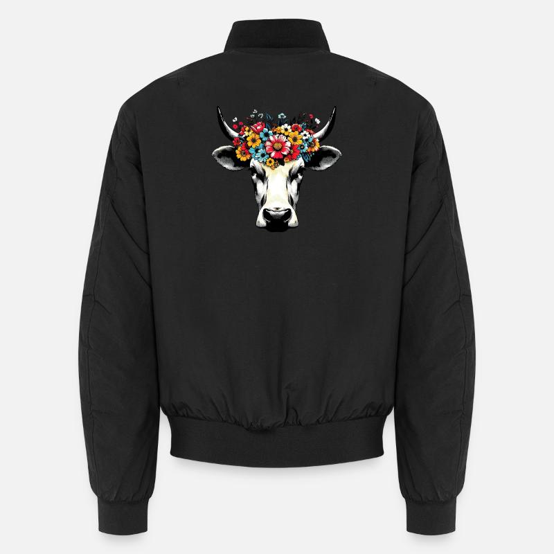 Cow - Unisex Bomber Jacket - black