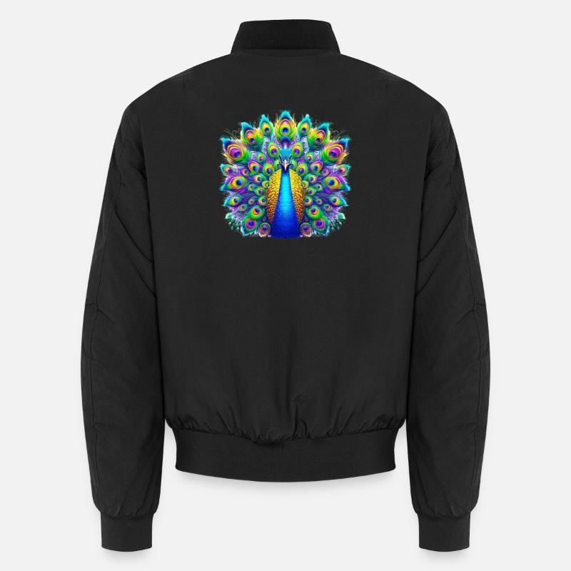 Peacock - Unisex Bomber Jacket - black