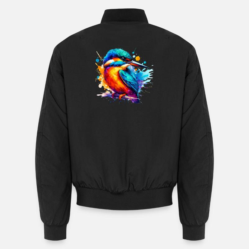 Kingfisher - Unisex Bomber Jacket - black