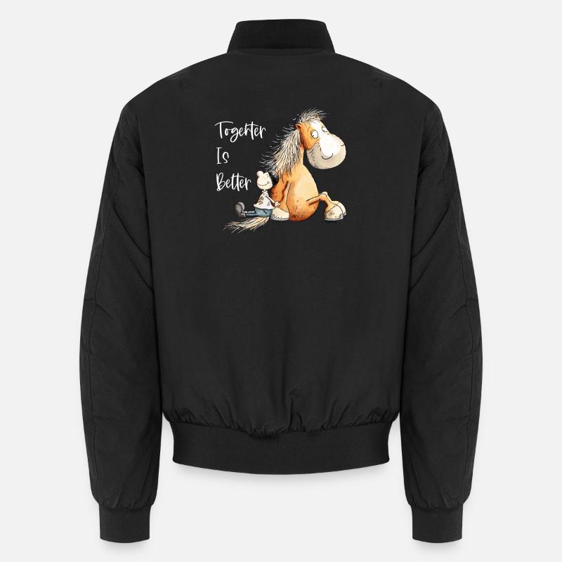 Together Is Better Pferde Pferdefreund Geschenk Unisex Bomberjacke