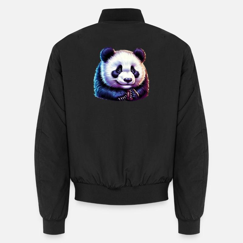Panda - Unisex Bomberjacke - Schwarz