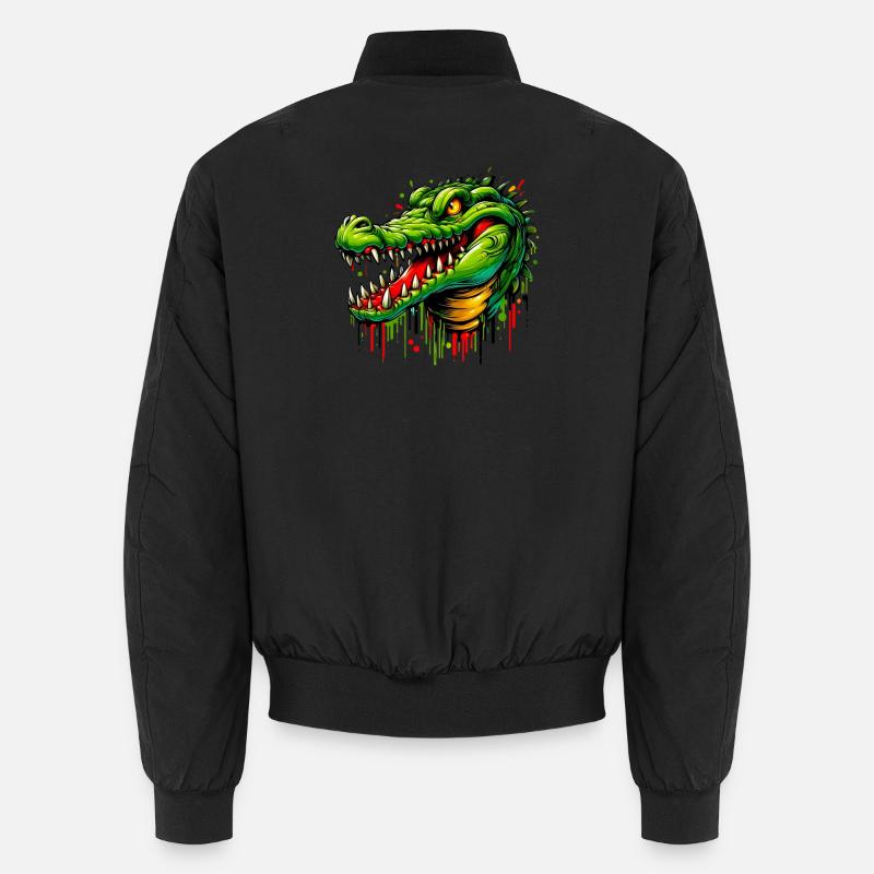 Alligator-Krokodil - Unisex Bomberjacke - Schwarz