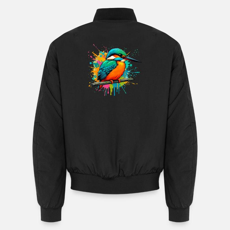 Kingfisher - Unisex Bomber Jacket - black