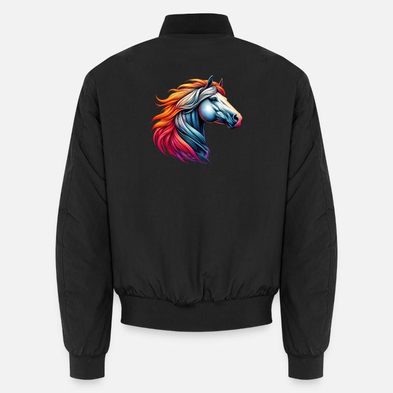 Pferd - Unisex Bomberjacke - Schwarz