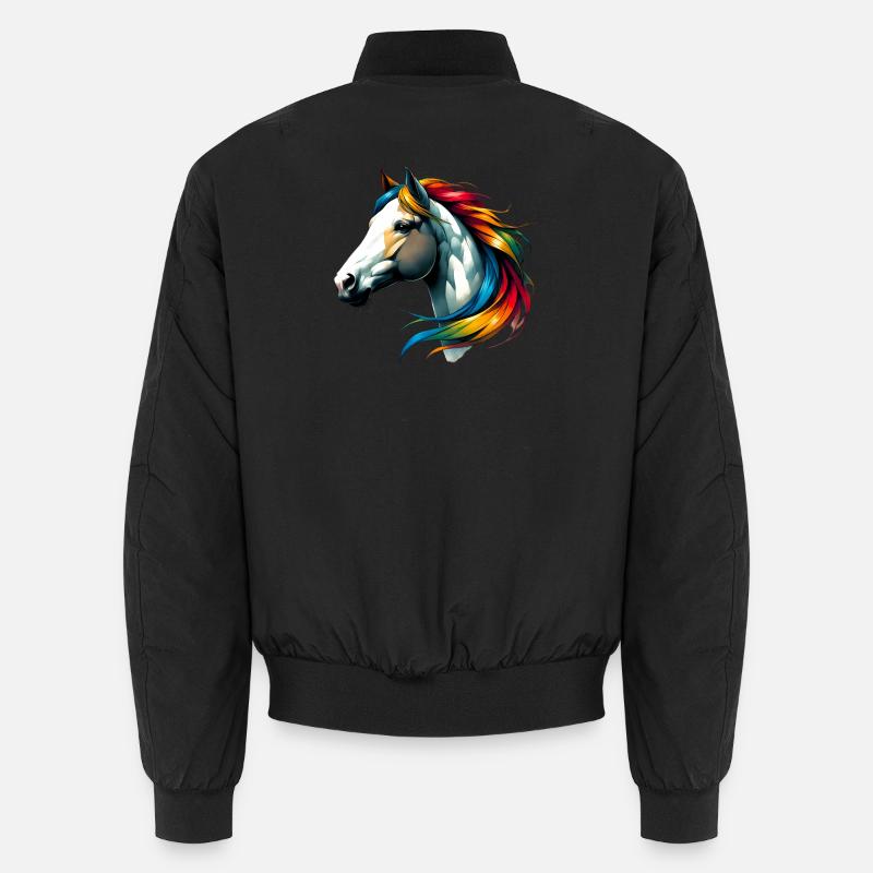 Pferd - Unisex Bomberjacke - Schwarz