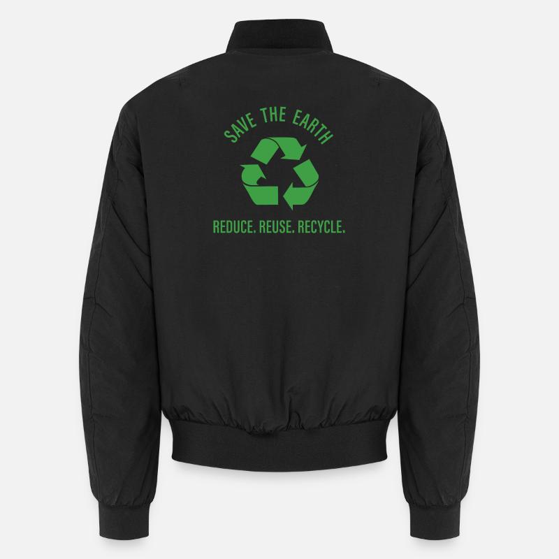 Reduce Reuse Recycle - Unisex Bomber Jacket - black