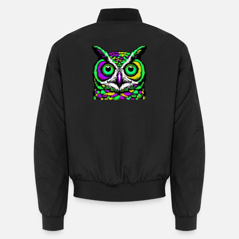 Owl - Unisex Bomber Jacket - black
