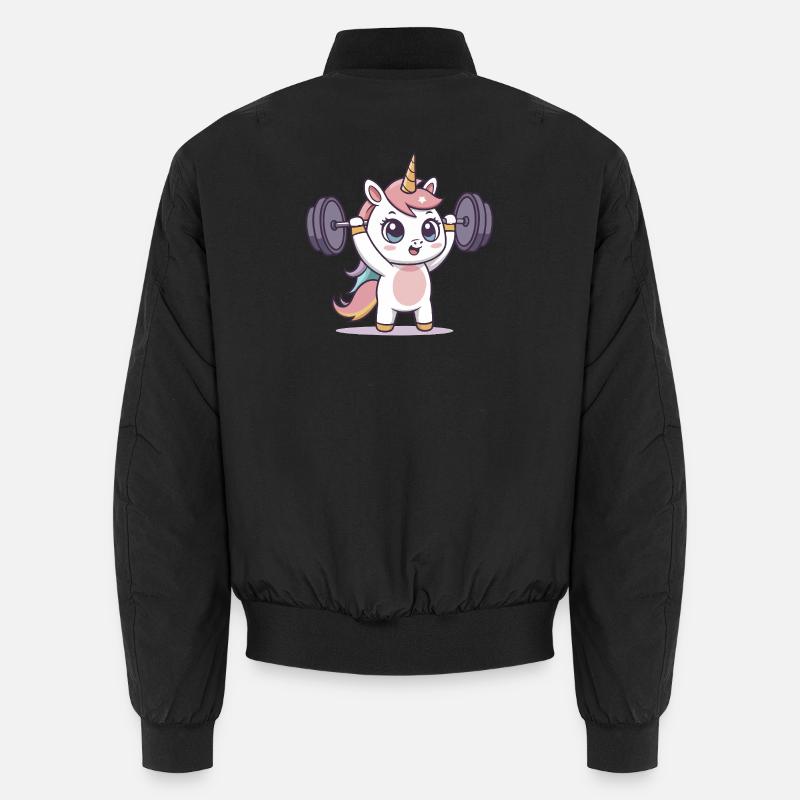 Einhorn-Athlet im Training - Unisex Bomberjacke - Schwarz