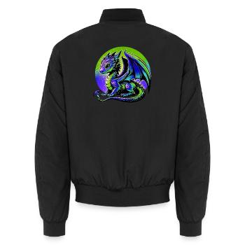 Drache - Unisex Bomberjacke - Schwarz - Hinten - AI Model Male 185 light (185cm)