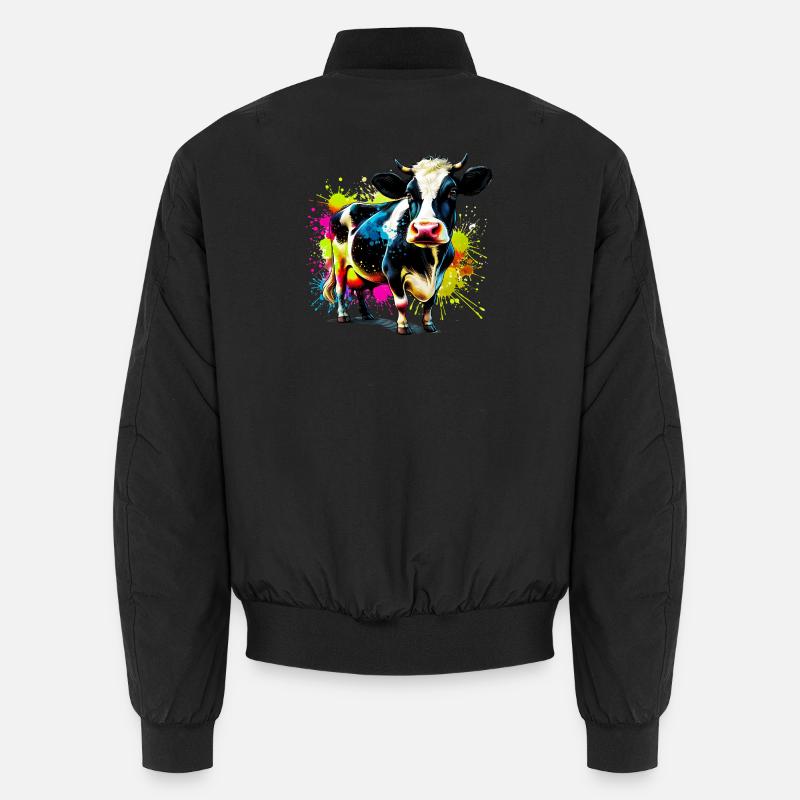 Kuh - Unisex Bomberjacke - Schwarz