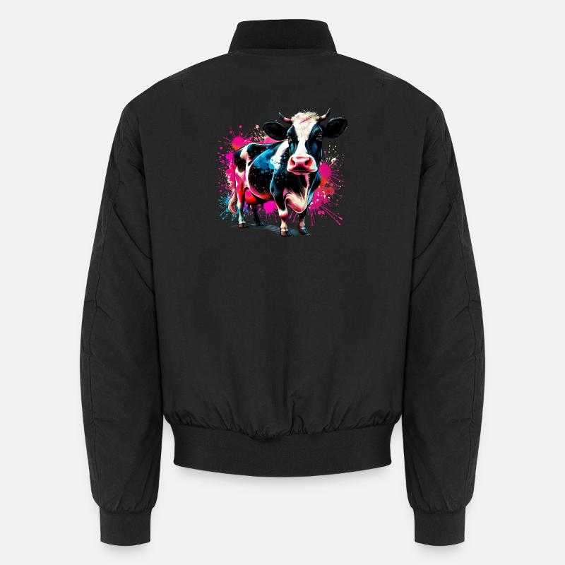 Kuh - Unisex Bomberjacke - Schwarz