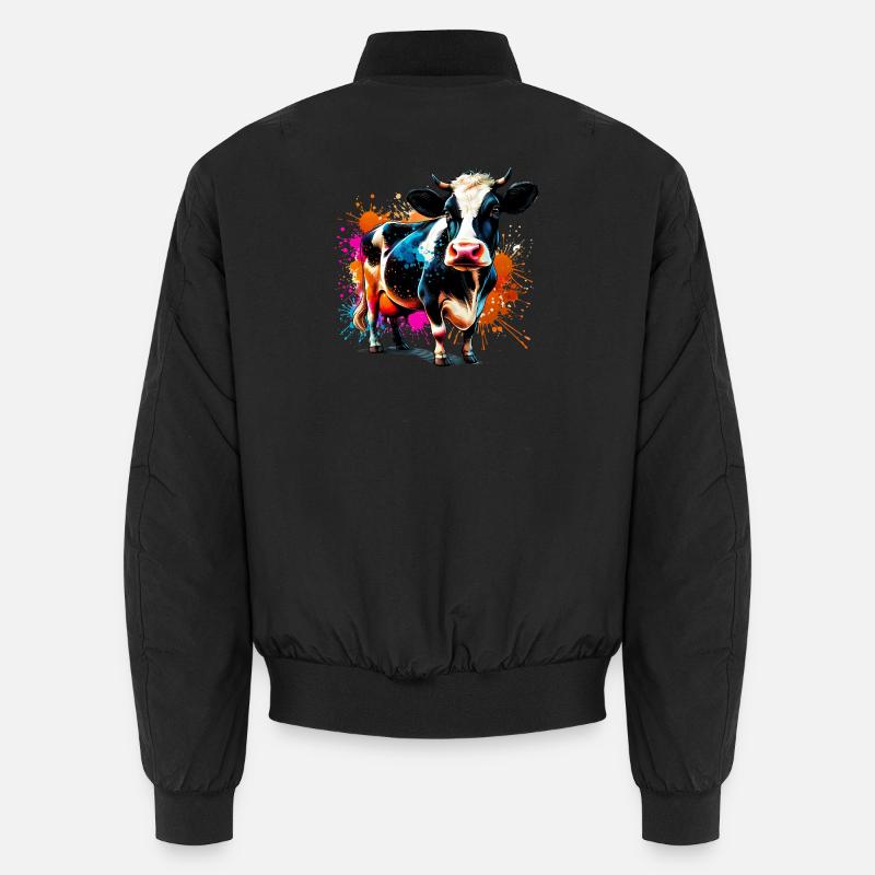 Kuh - Unisex Bomberjacke - Schwarz