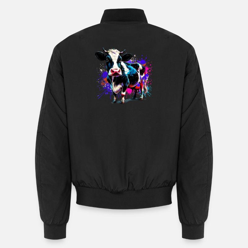 Kuh - Unisex Bomberjacke - Schwarz