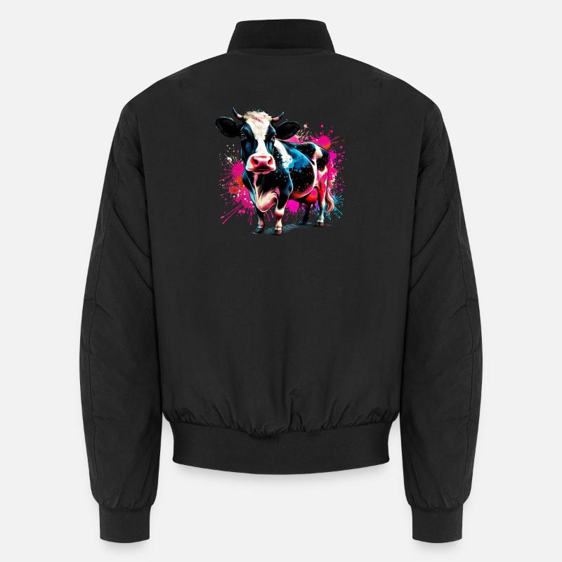 Kuh - Unisex Bomberjacke - Schwarz