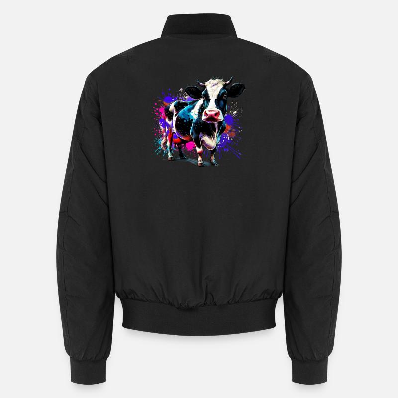 Kuh - Unisex Bomberjacke - Schwarz