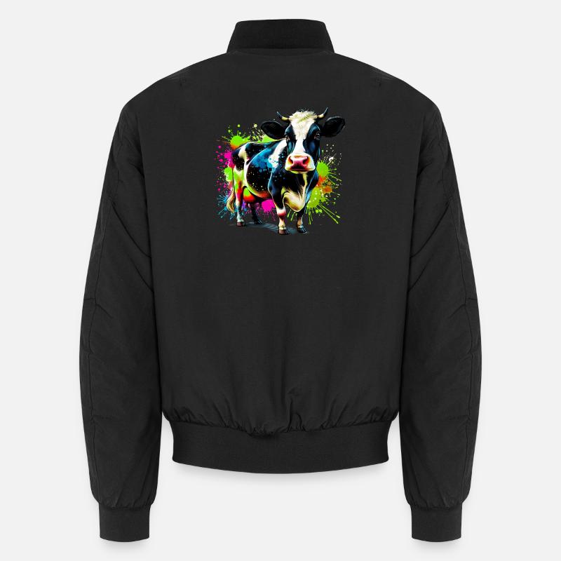 Cow - Unisex Bomber Jacket - black