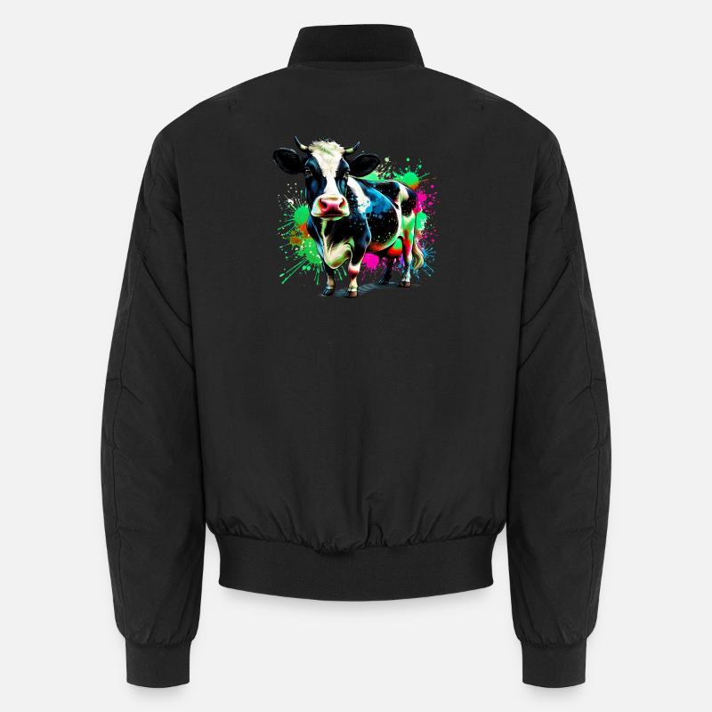 Cow - Unisex Bomber Jacket - black