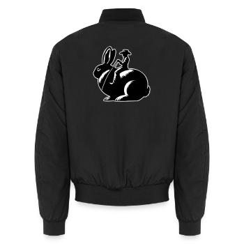 Rabbit Rider (design uniquement - avec contour, 3 couleurs) - Bomber unisexe - noir - Dos - AI Model Male 185 light (185cm)