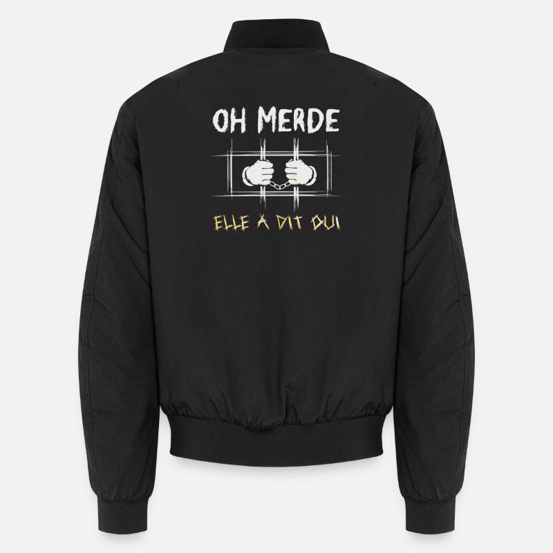 She Said Proposal Engagement - Unisex Bomber Jacket - black