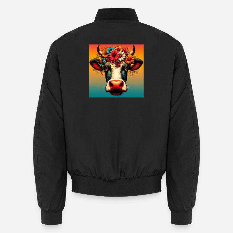 Kuh - Unisex Bomberjacke - Schwarz