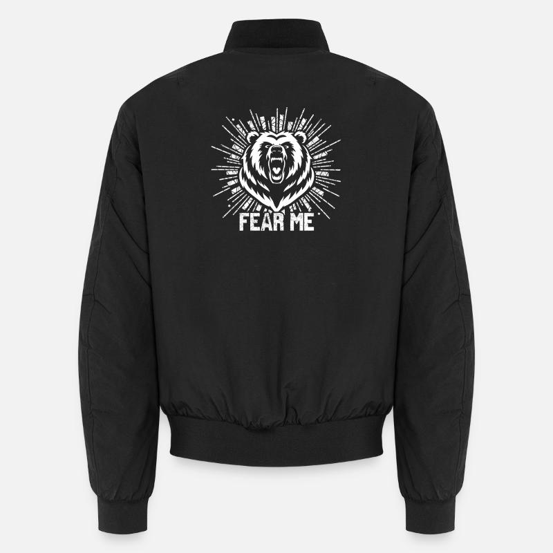 Emoierender Bärenkopf mit Schriftzug Unisex Bomberjacke