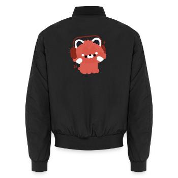 Kawaii Red Panda Musik - Unisex Bomberjacke - Schwarz - Hinten - AI Model Male 185 light (185cm)