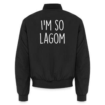 Lagom Sverige Suède - Bomber unisexe - noir - Dos - AI Model Male 185 light (185cm)