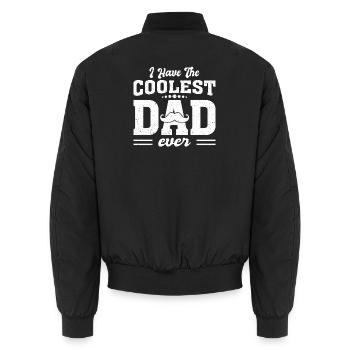 Papa Héros Meilleur Ami Famille Cadeaux - Bomber unisexe - noir - Dos - AI Model Male 185 light (185cm)