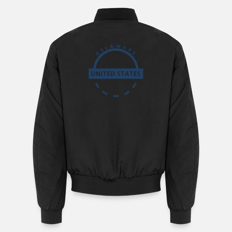 Delaware USA Circular Emblem - Unisex Bomber Jacket - black
