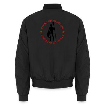 Stand Up Paddling - Unisex Bomber Jacket - black - Back - AI Model Male 185 light (185cm)
